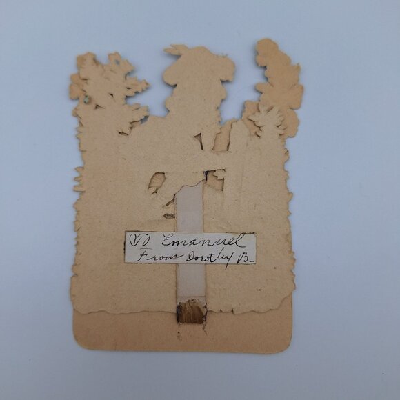 Vintage Pop Up Valentines Day Card Girl Flowers Puppy Decor Folding Standing - Picture 4 of 6